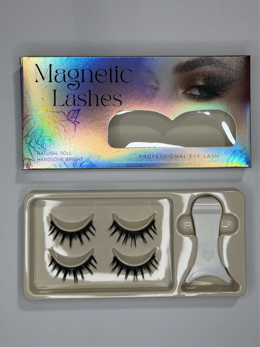 2 Pair Magnetic Lash Set No Glue False Eyelashes With Applicator Tool